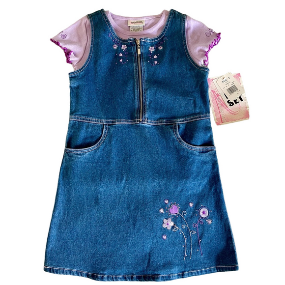 Youngland Other - NWT YOUNGLAND 2piece denim dress size 6X